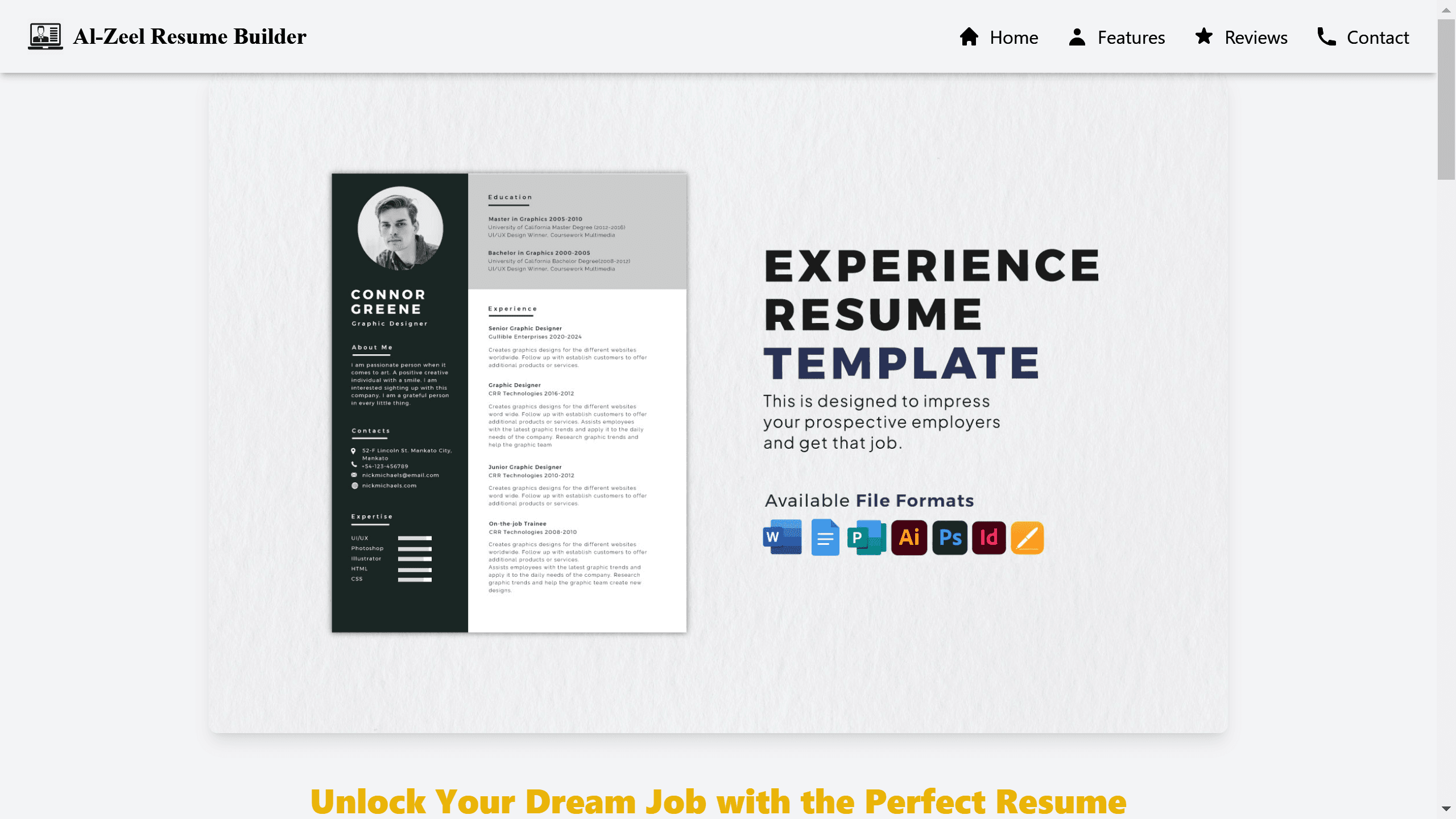 Drag and drop resume builder with template picker, PDF export and Firebase login